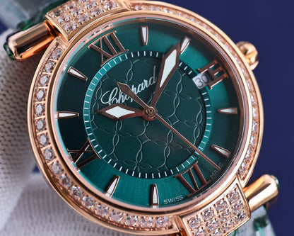Chopard Imperiale Green Dial Diamond Bezel Ladies Watch