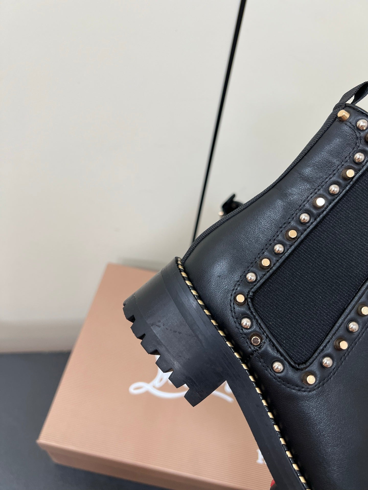 Christian Louboutin Chasse A Clou Studded Cap Toe Chelsea Booties