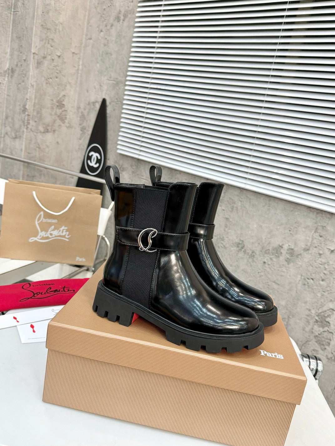 Christian Louboutin Chelsea Booty Lug Boots