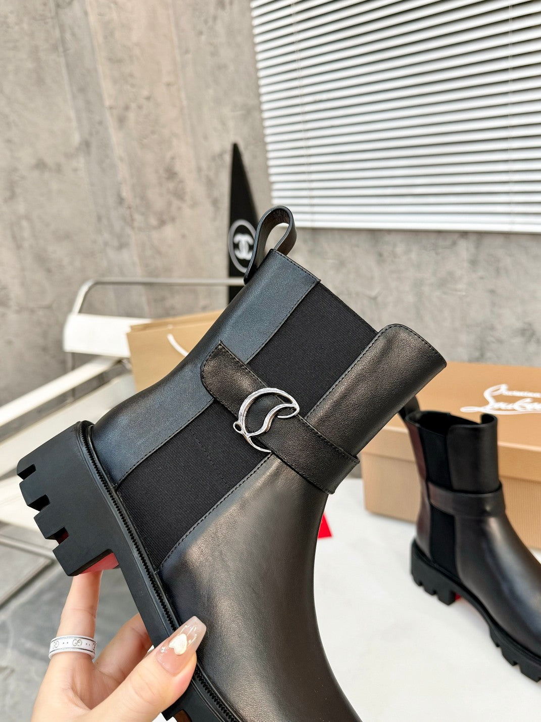 Christian Louboutin Chelsea Booty Lug Boots