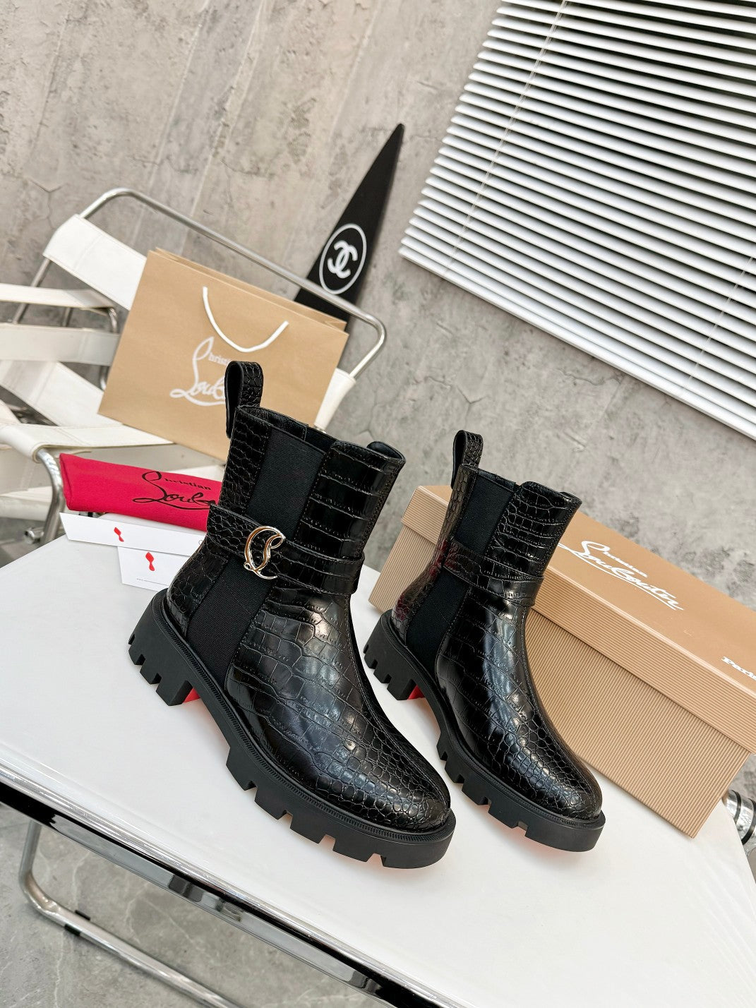 Christian Louboutin Chelsea Booty Lug Boots