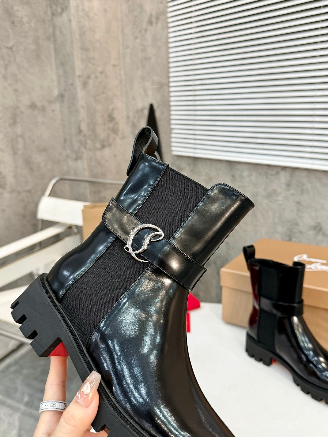 Christian Louboutin Chelsea Booty Lug Boots