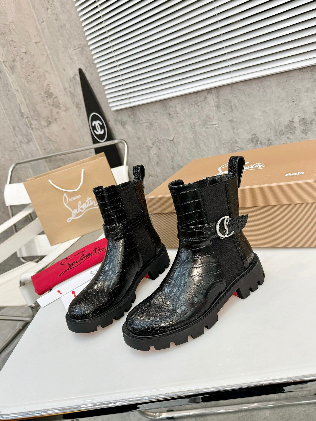 Christian Louboutin Chelsea Booty Lug Boots