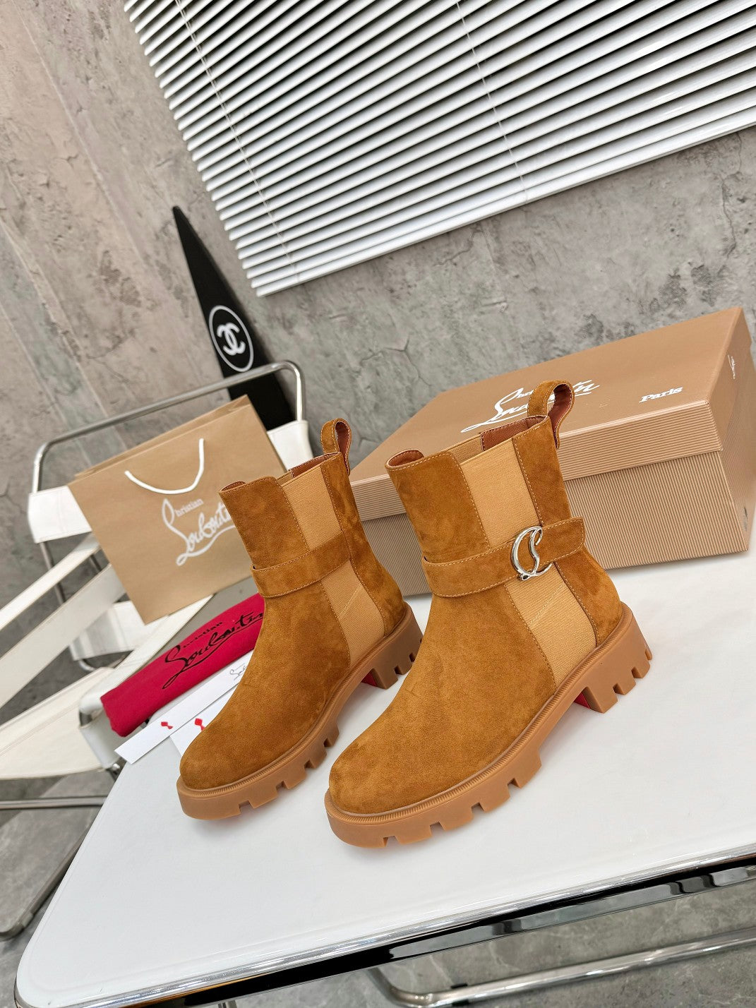 Christian Louboutin Chelsea Booty Lug Boots
