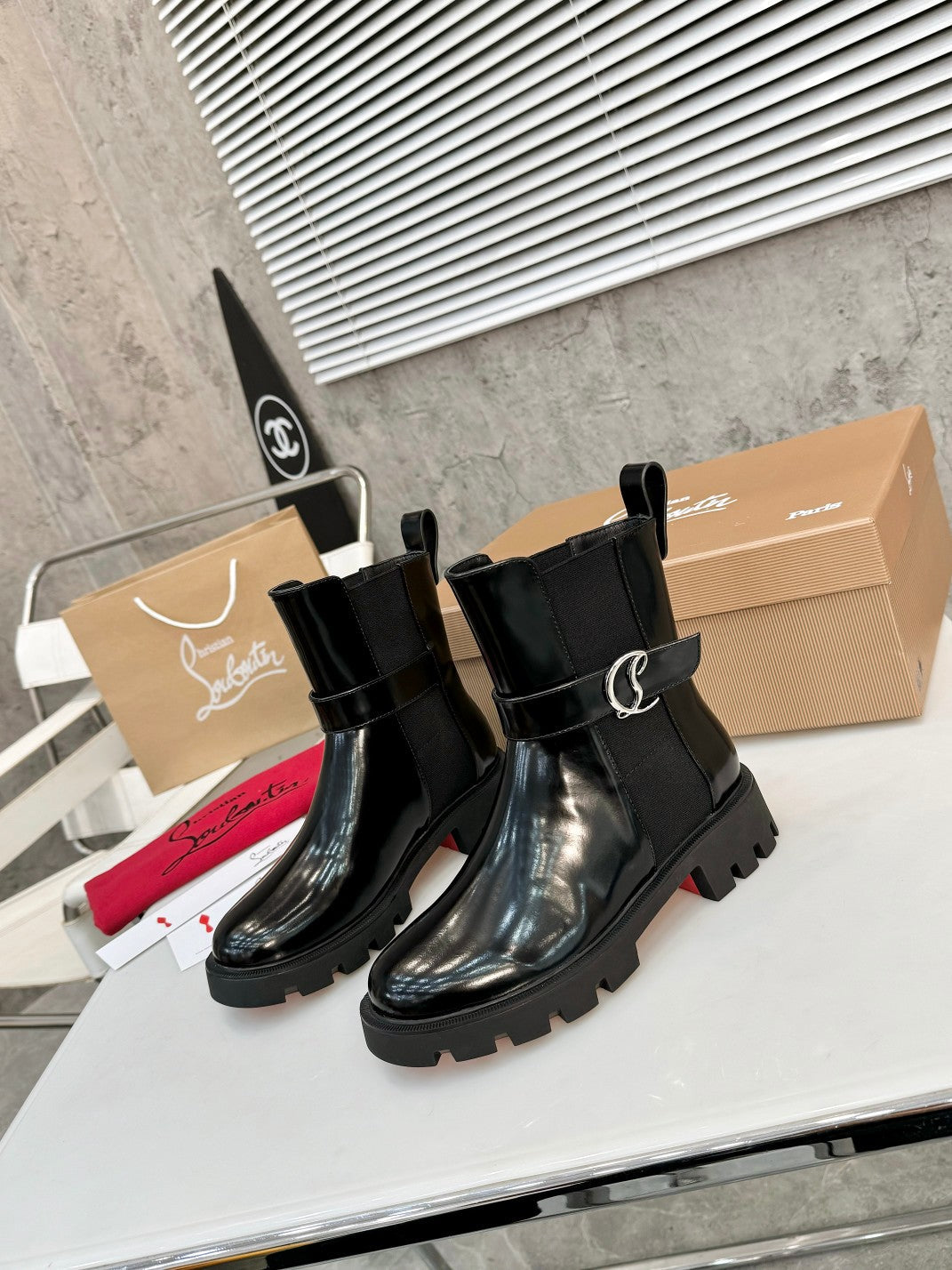 Christian Louboutin Chelsea Booty Lug Boots