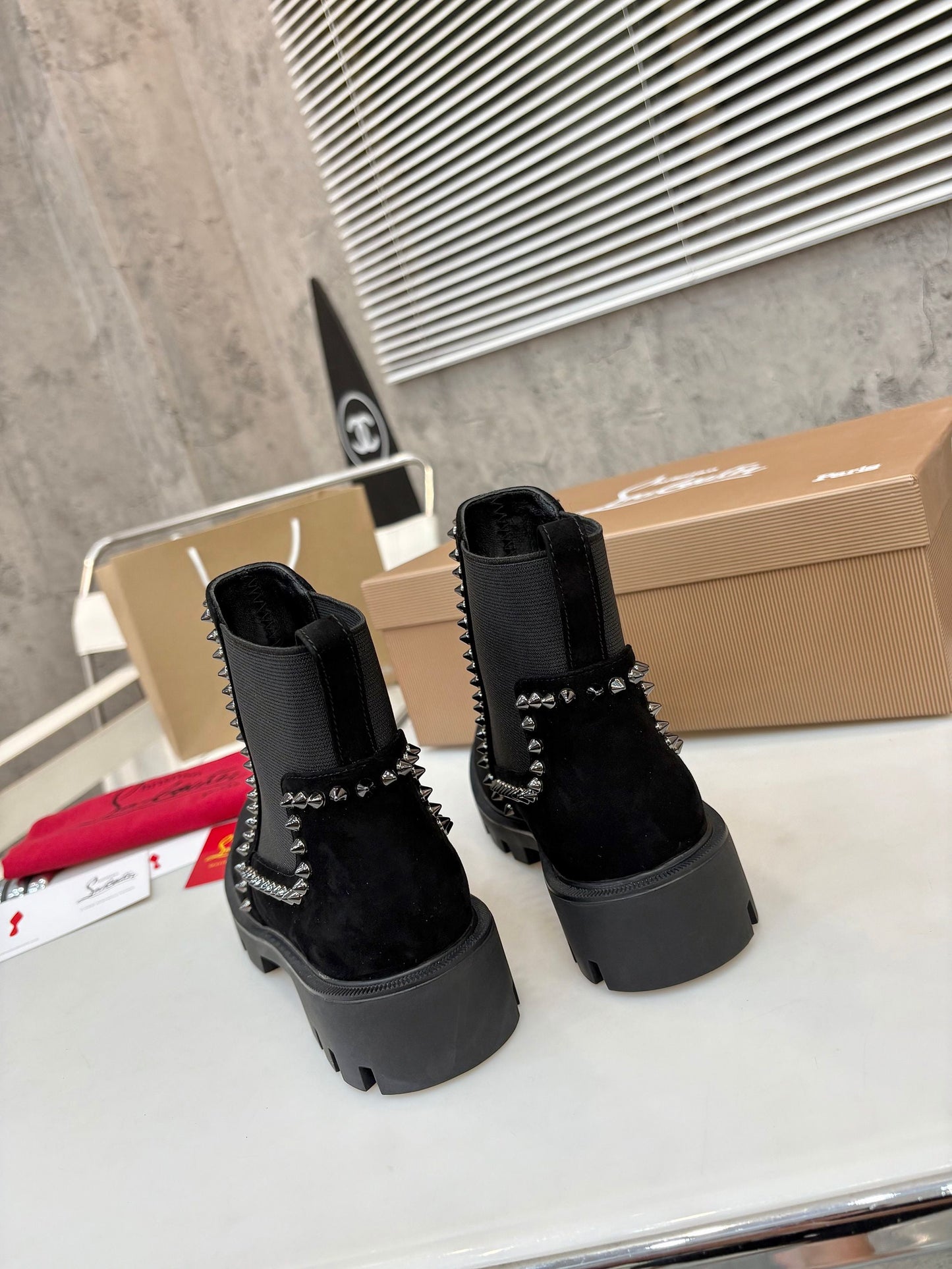 Christian Louboutin Out Lina Spike Lug Boots