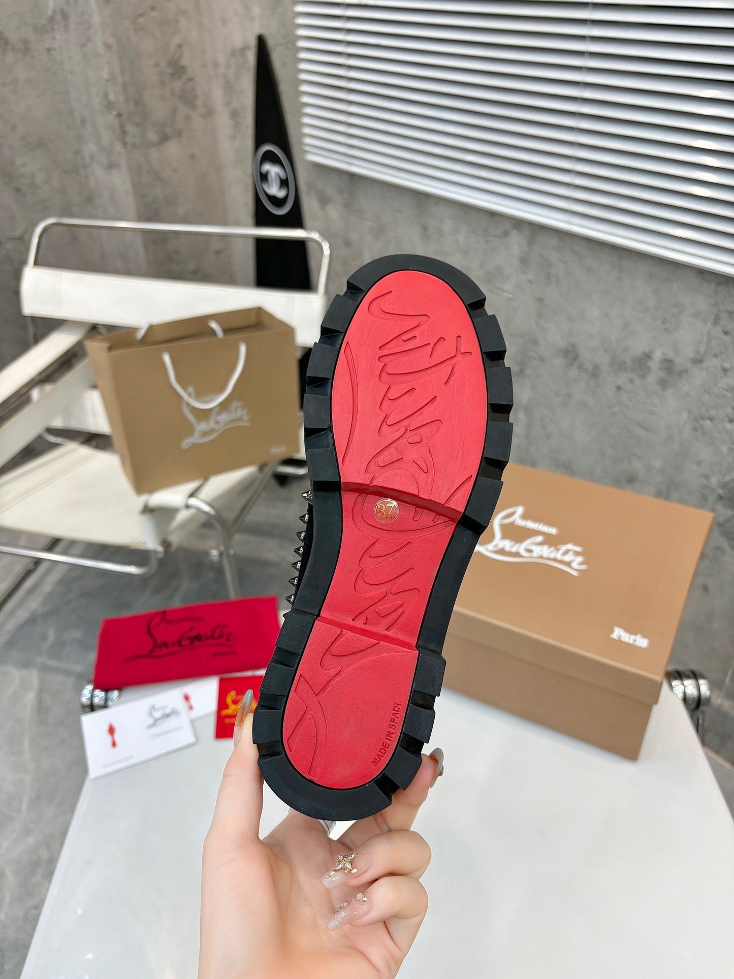 Christian Louboutin Out Lina Spike Lug Boots