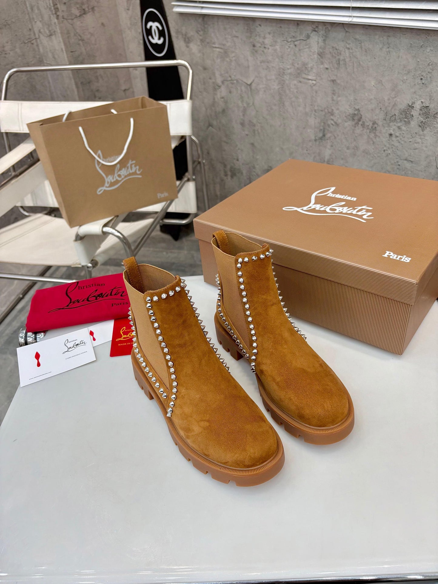 Christian Louboutin Out Lina Spike Lug Boots