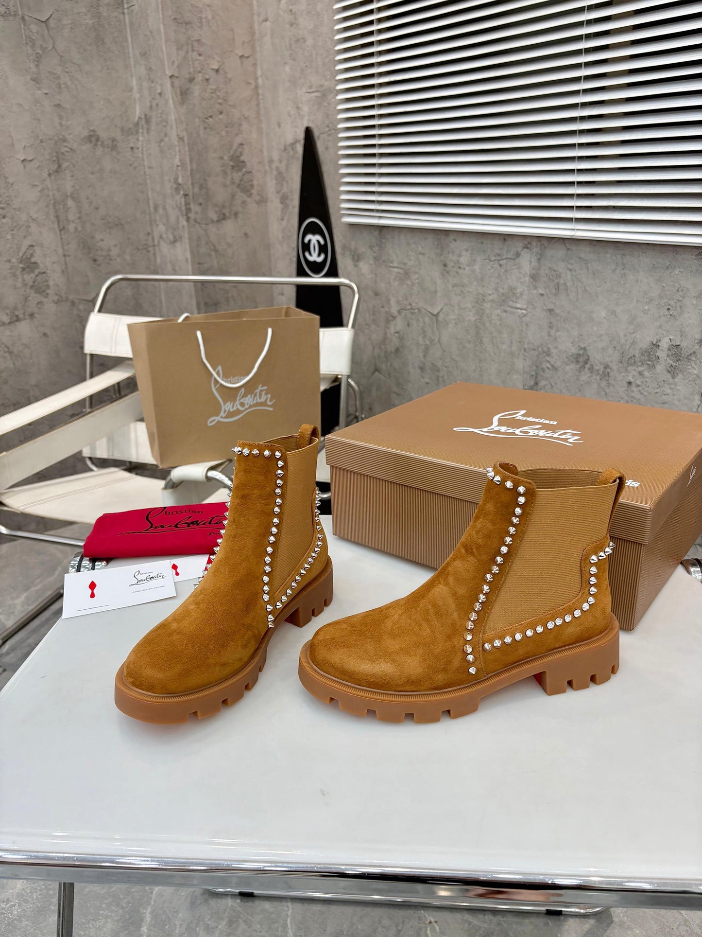 Christian Louboutin Out Lina Spike Lug Boots