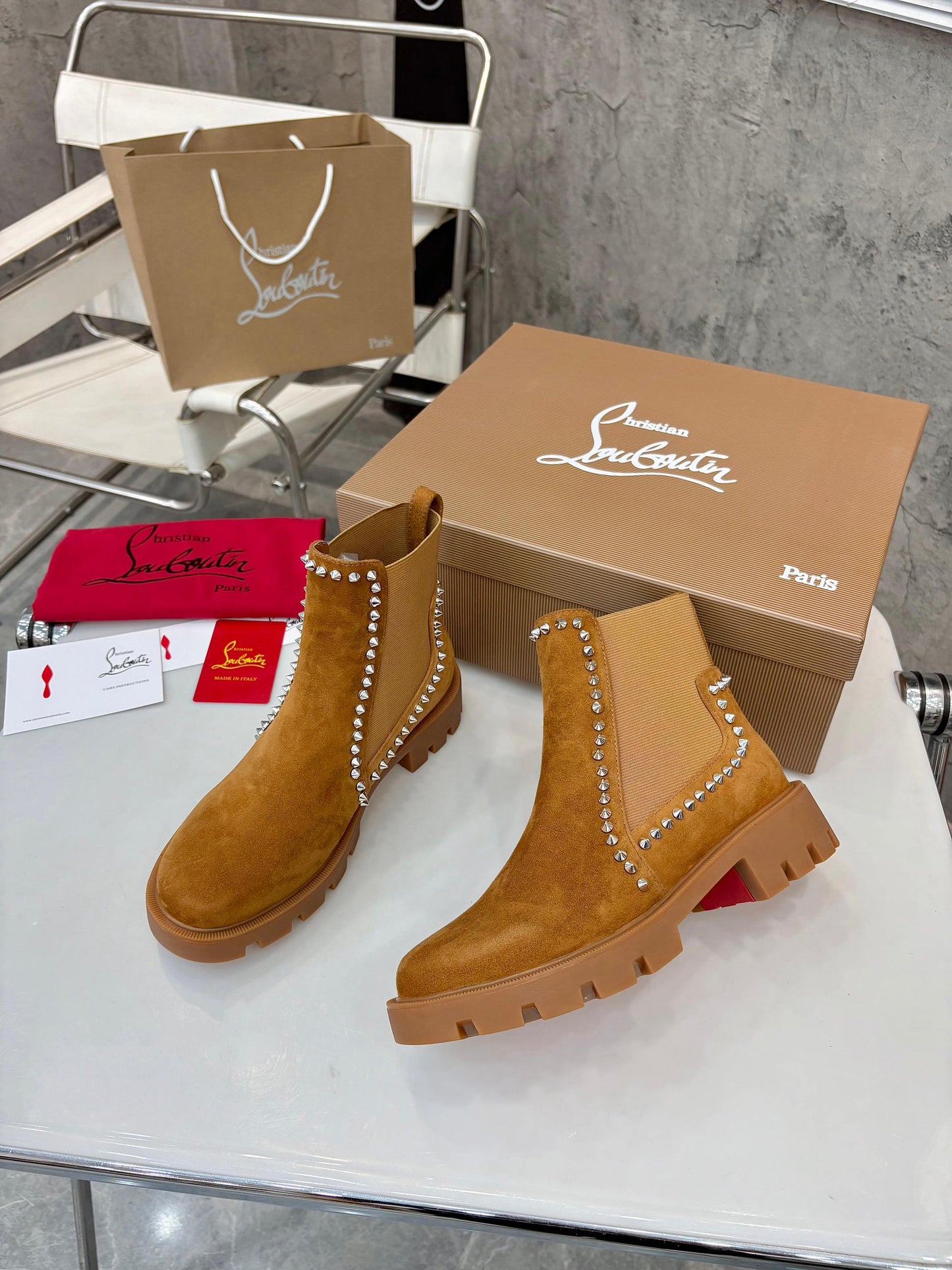 Christian Louboutin Out Lina Spike Lug Boots