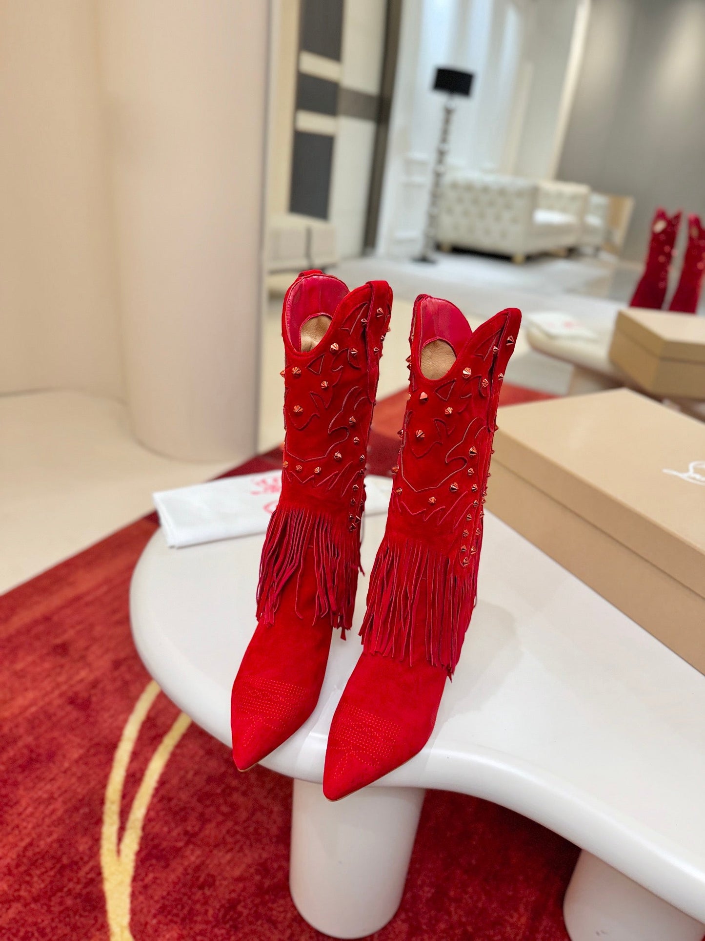Christian Louboutin Santia Fringe 85 mm Boots