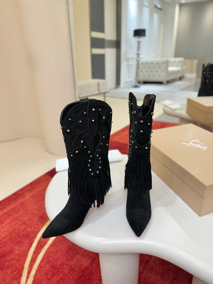 Christian Louboutin Santia Fringe 85 mm Boots