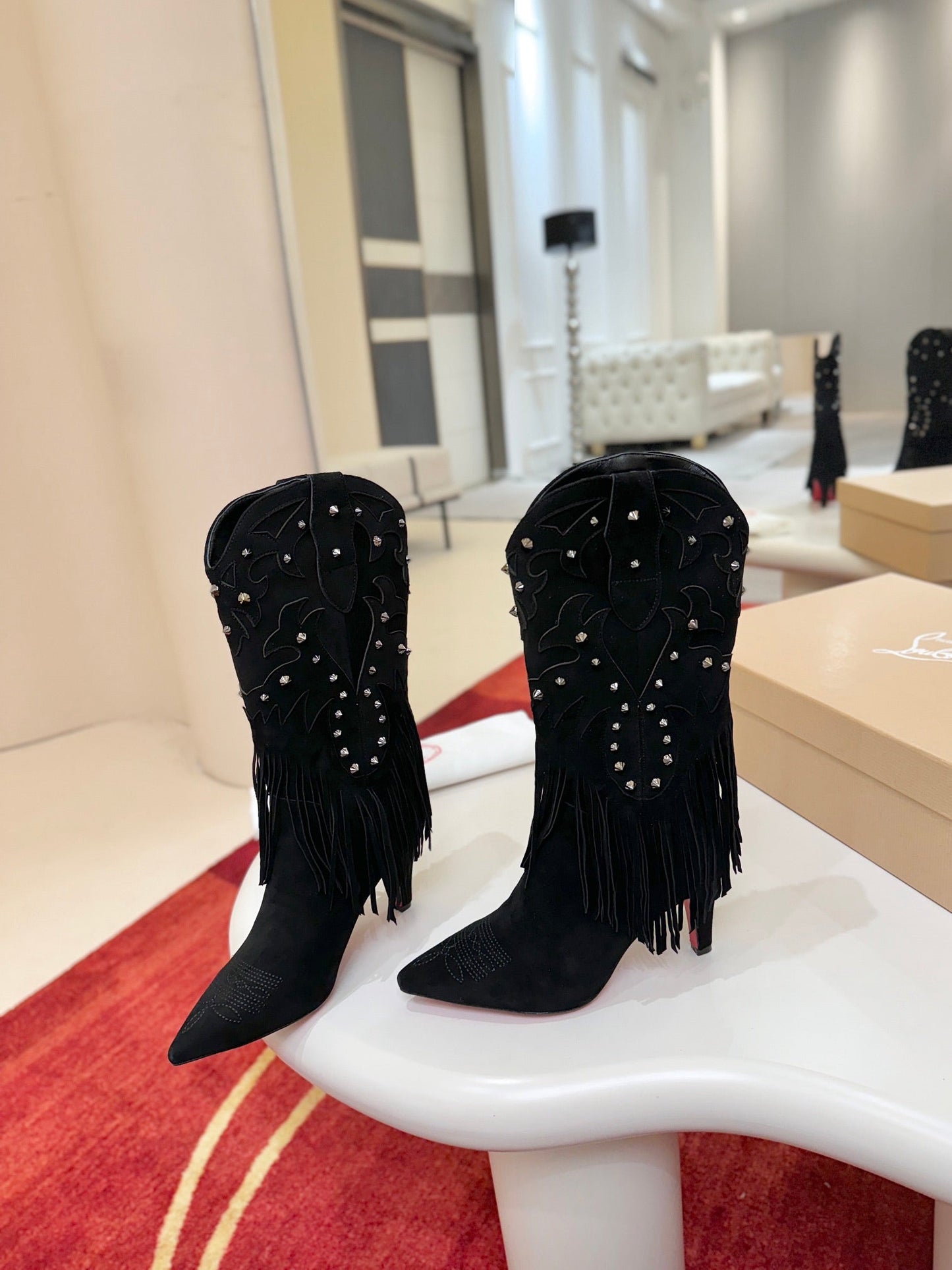Christian Louboutin Santia Fringe 85 mm Boots