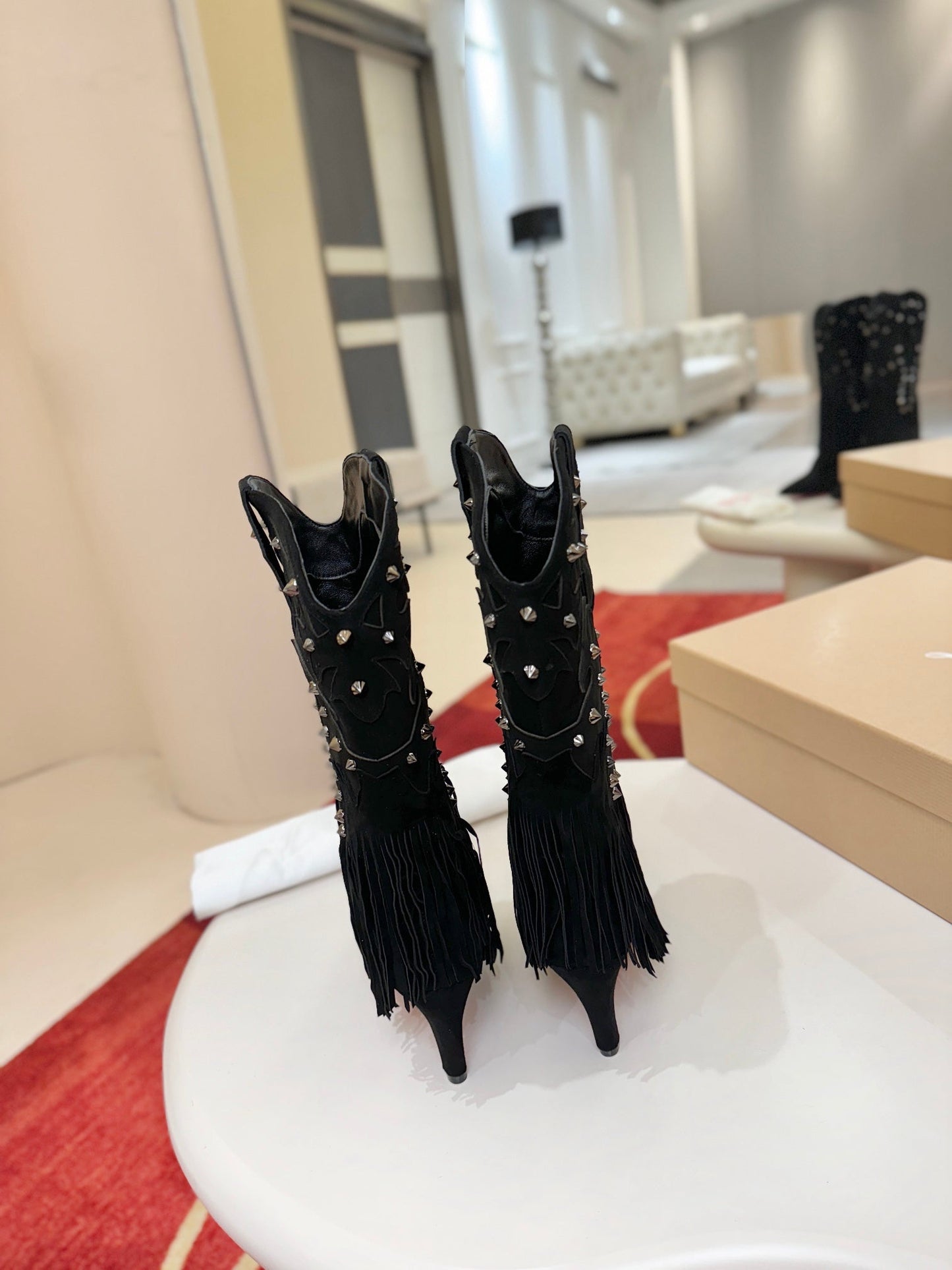 Christian Louboutin Santia Fringe 85 mm Boots