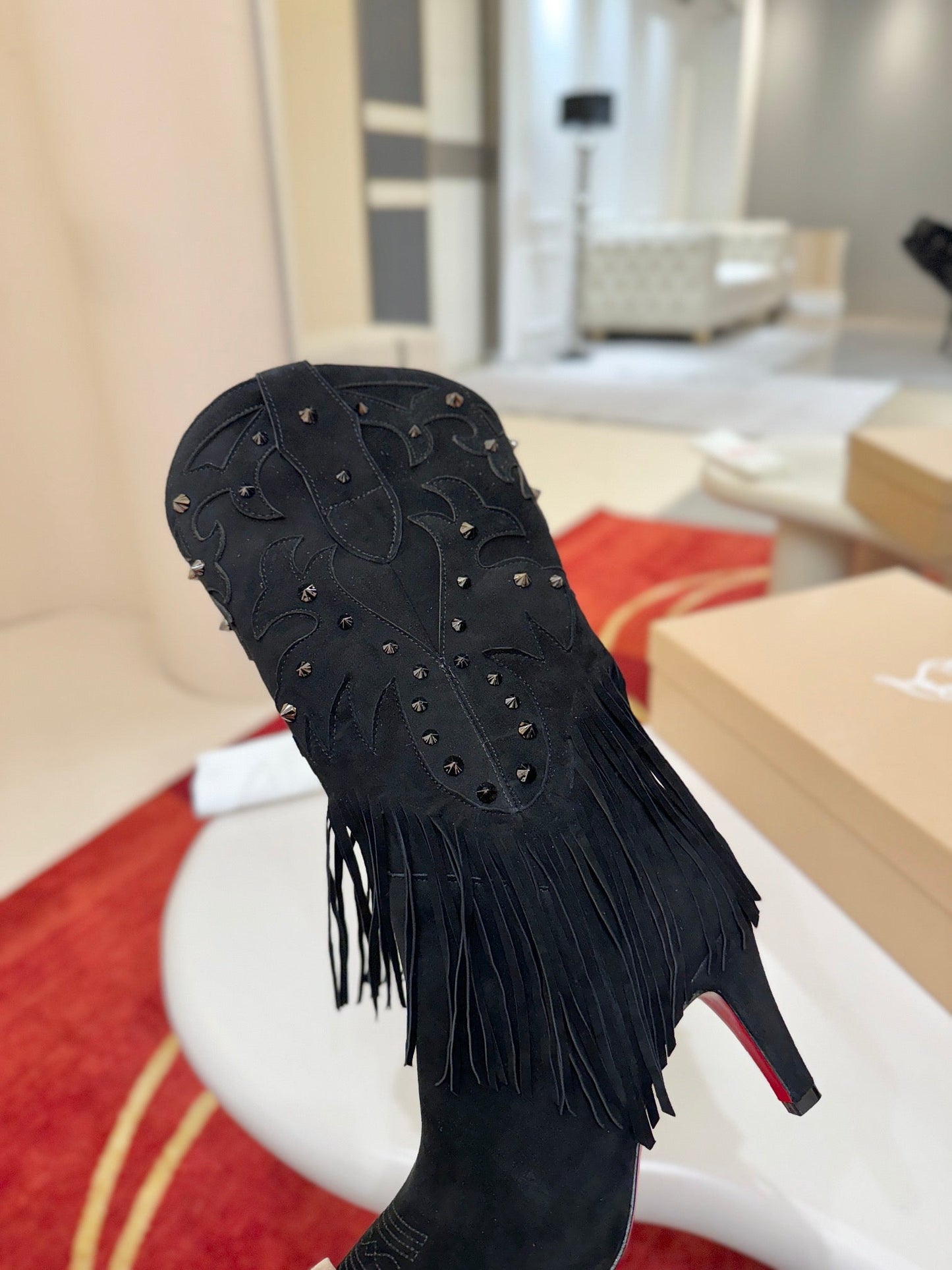 Christian Louboutin Santia Fringe 85 mm Boots