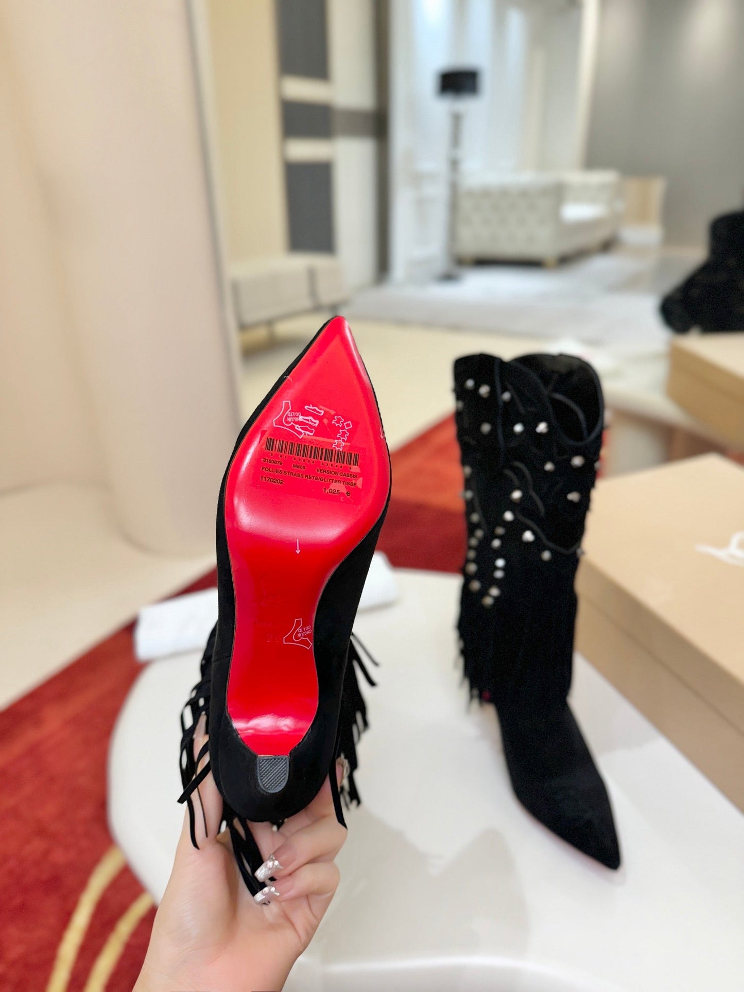Christian Louboutin Santia Fringe 85 mm Boots
