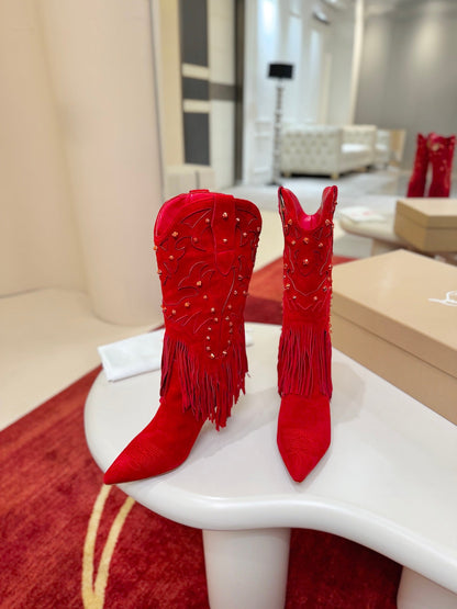 Christian Louboutin Santia Fringe 85 mm Boots