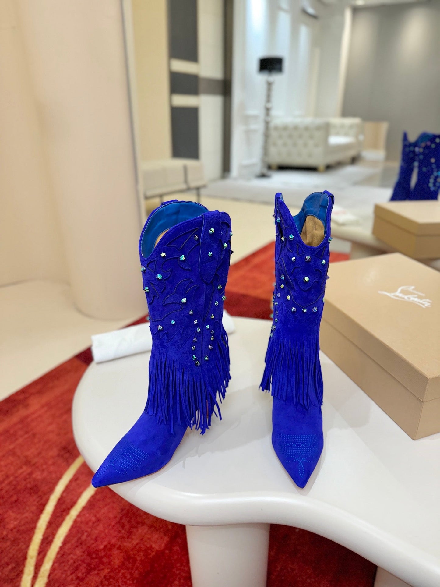 Christian Louboutin Santia Fringe 85 mm Boots