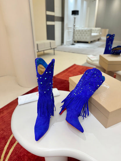 Christian Louboutin Santia Fringe 85 mm Boots