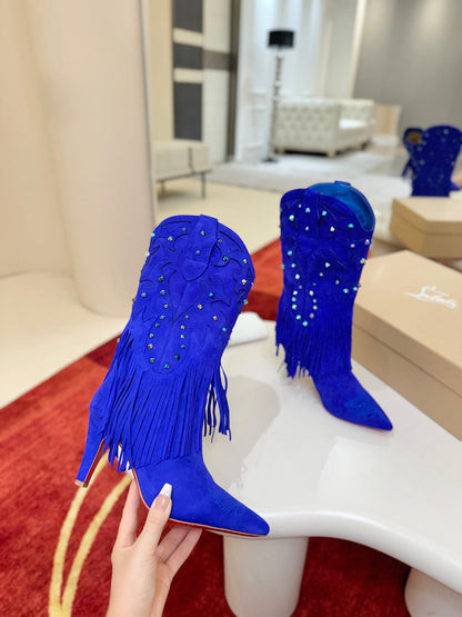 Christian Louboutin Santia Fringe 85 mm Boots