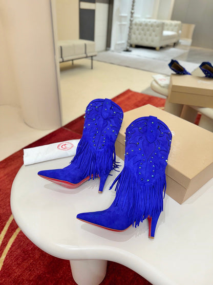 Christian Louboutin Santia Fringe 85 mm Boots