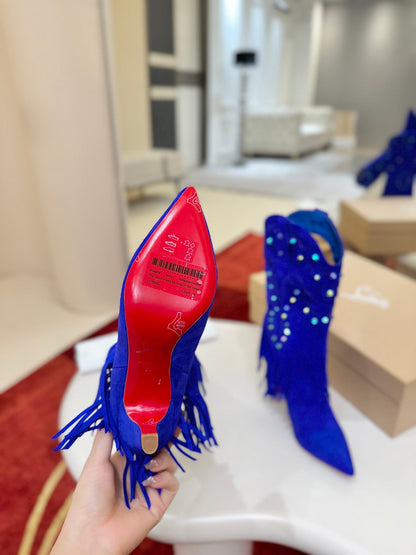 Christian Louboutin Santia Fringe 85 mm Boots