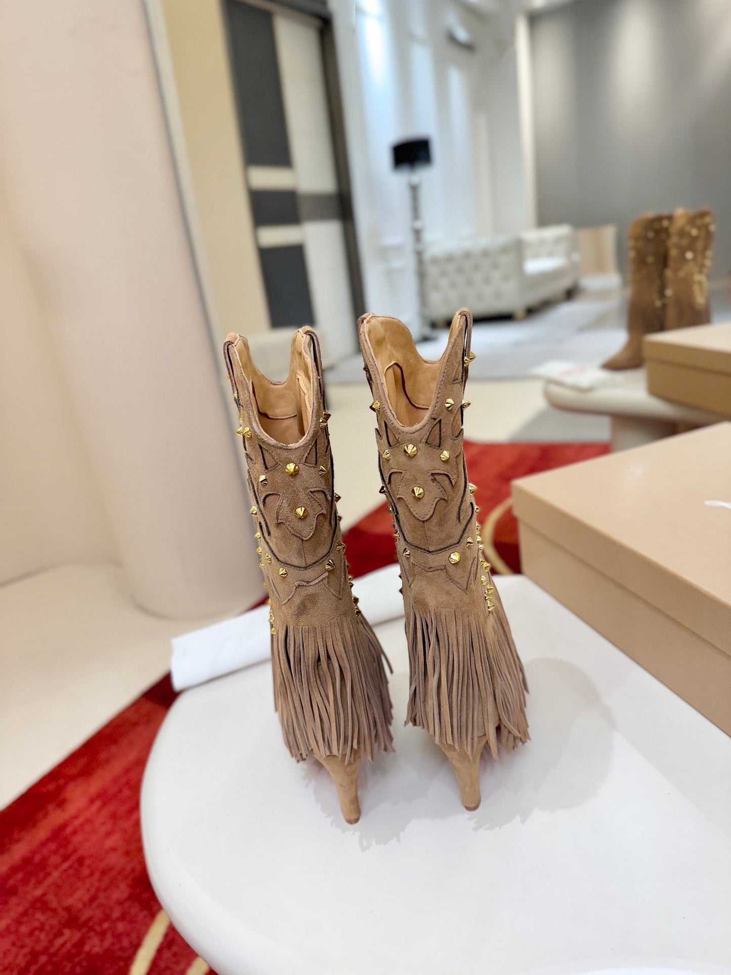 Christian Louboutin Santia Fringe 85 mm Boots