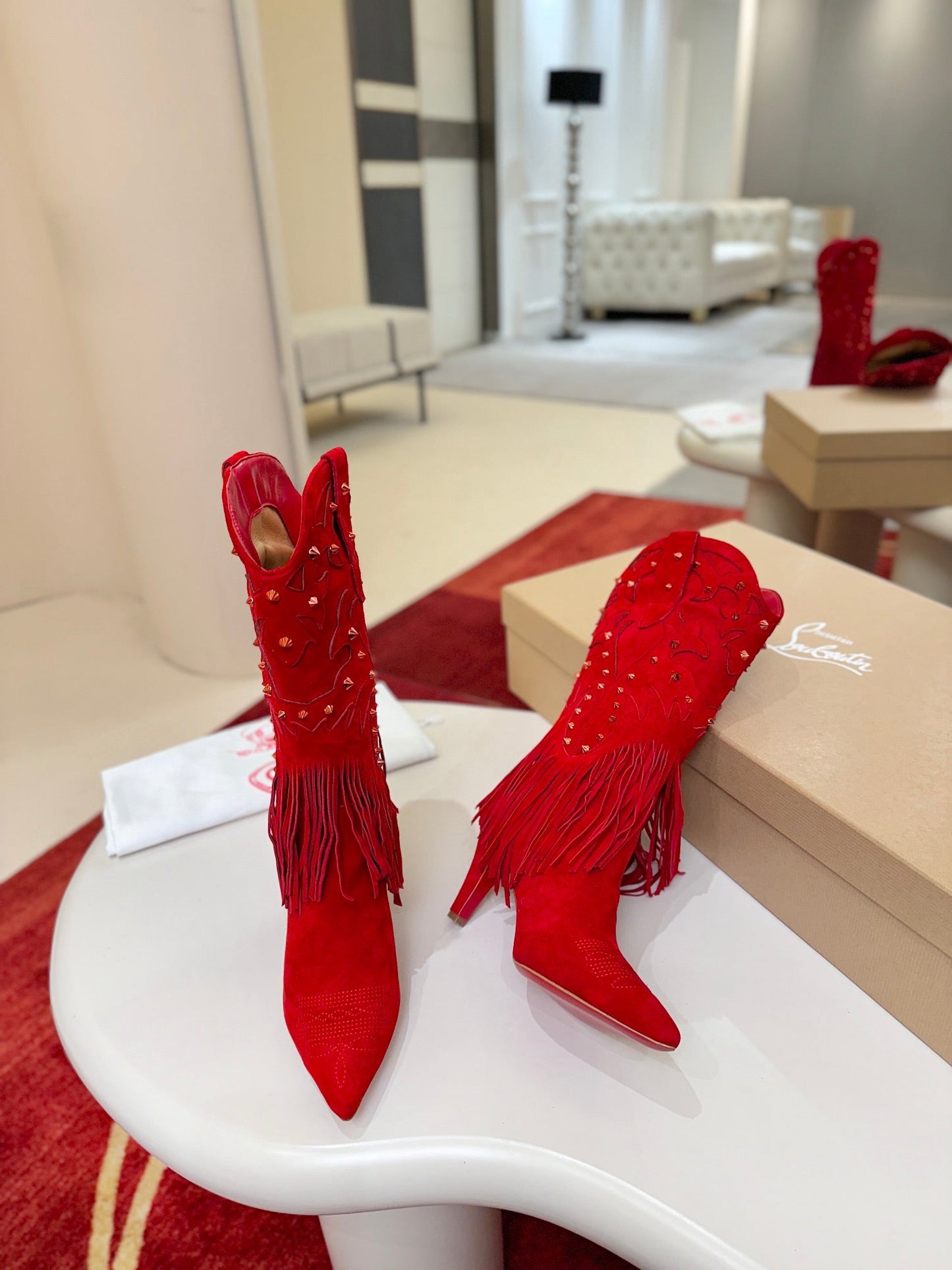Christian Louboutin Santia Fringe 85 mm Boots