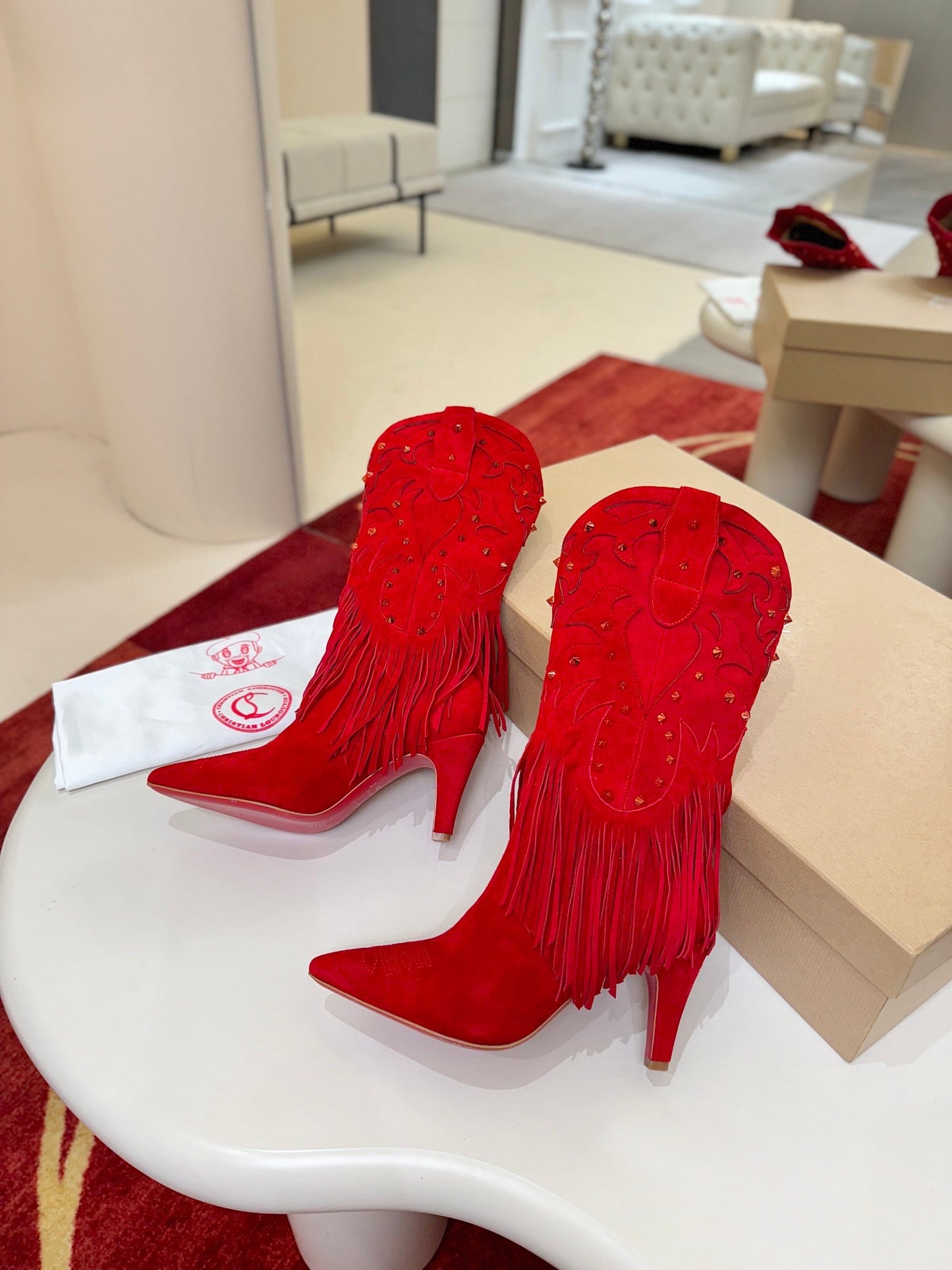 Christian Louboutin Santia Fringe 85 mm Boots