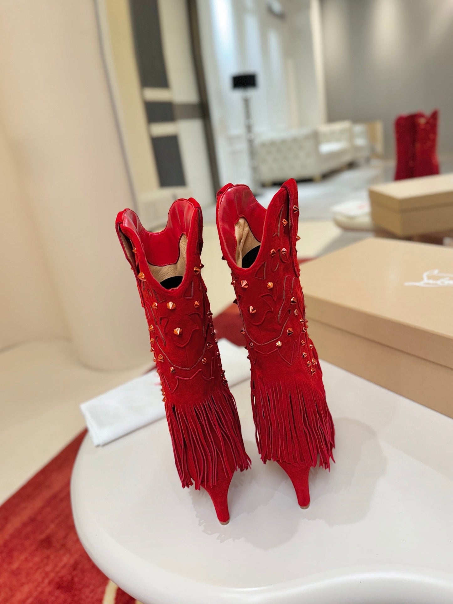 Christian Louboutin Santia Fringe 85 mm Boots