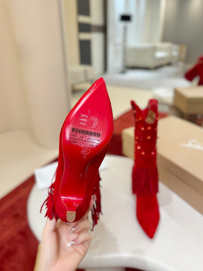 Christian Louboutin Santia Fringe 85 mm Boots