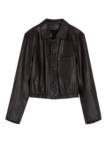 Cimarron Black Cropped Leather Jacket