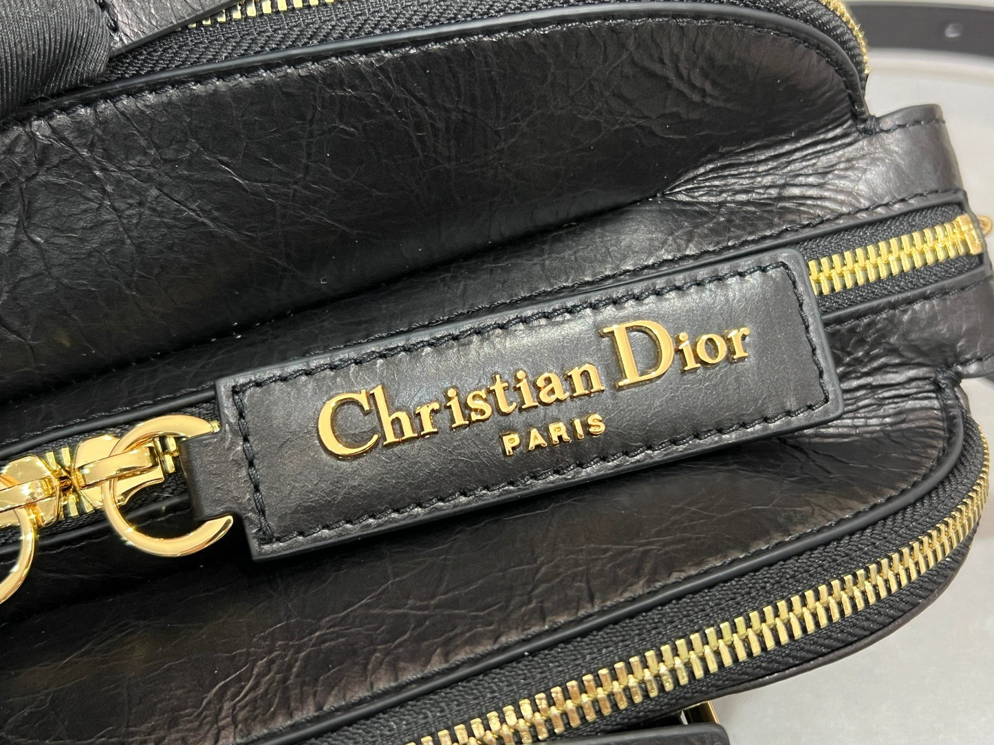 Dior Grand Tour Bowling Bag Black Crinkled