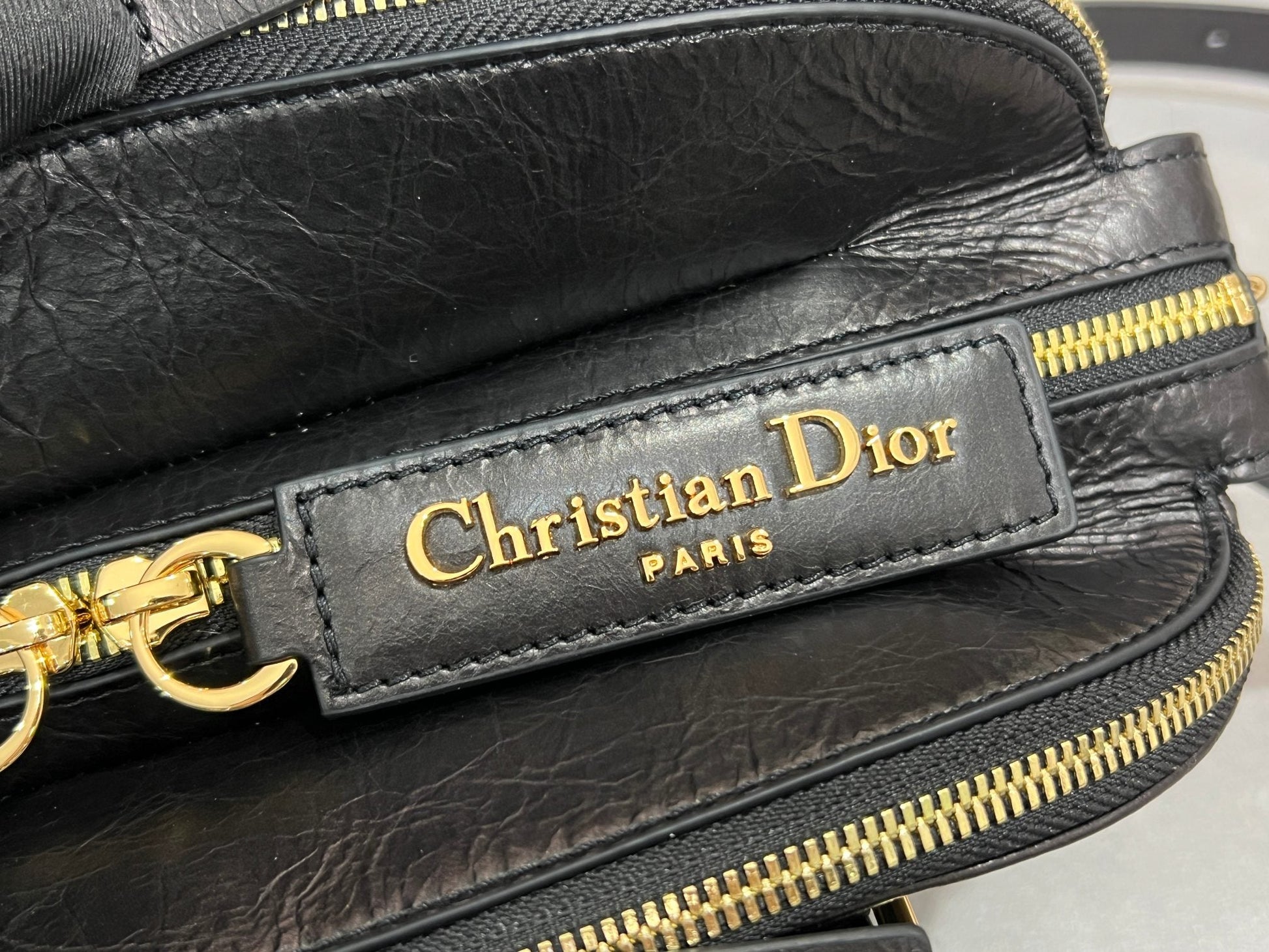 Dior Grand Tour Bowling Bag Black Crinkled