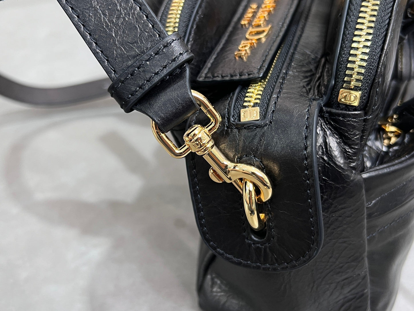 Dior Grand Tour Bowling Bag Black Crinkled