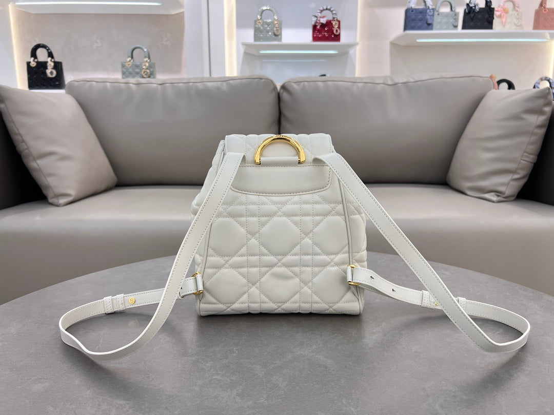 Dior Caro Backpack White
