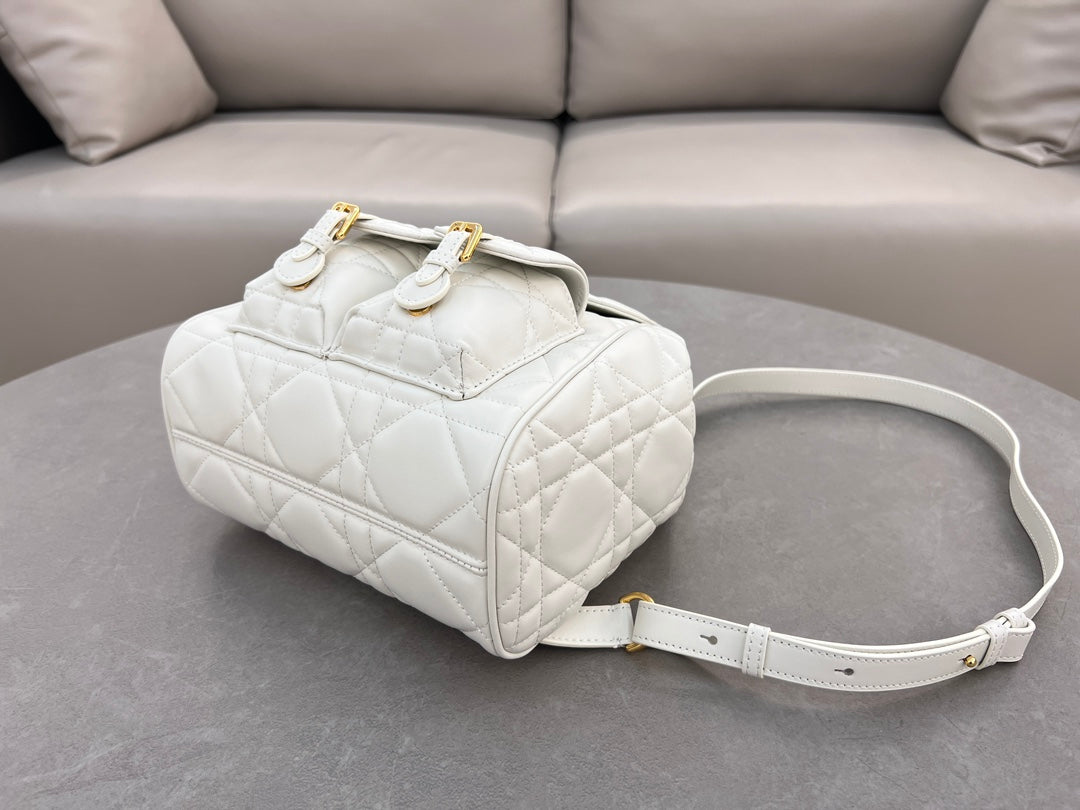 Dior Caro Backpack White