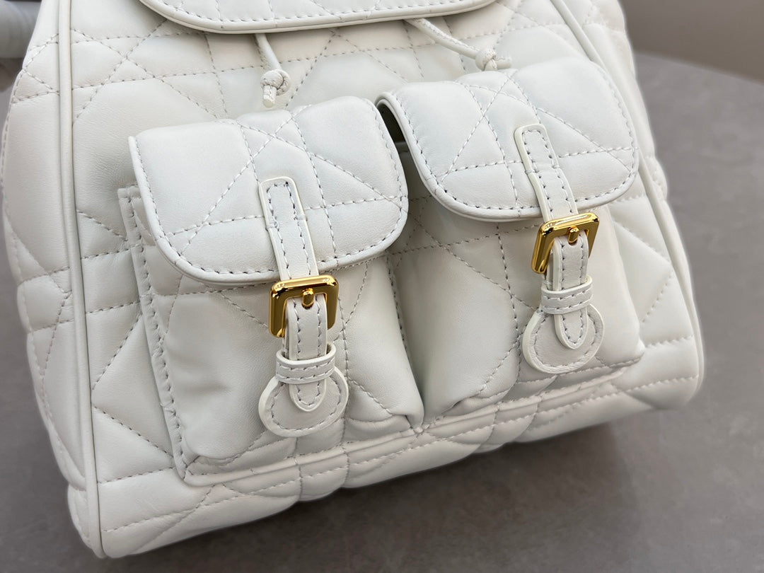 Dior Caro Backpack White