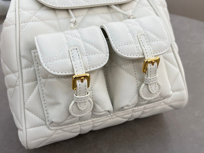 Dior Caro Backpack White