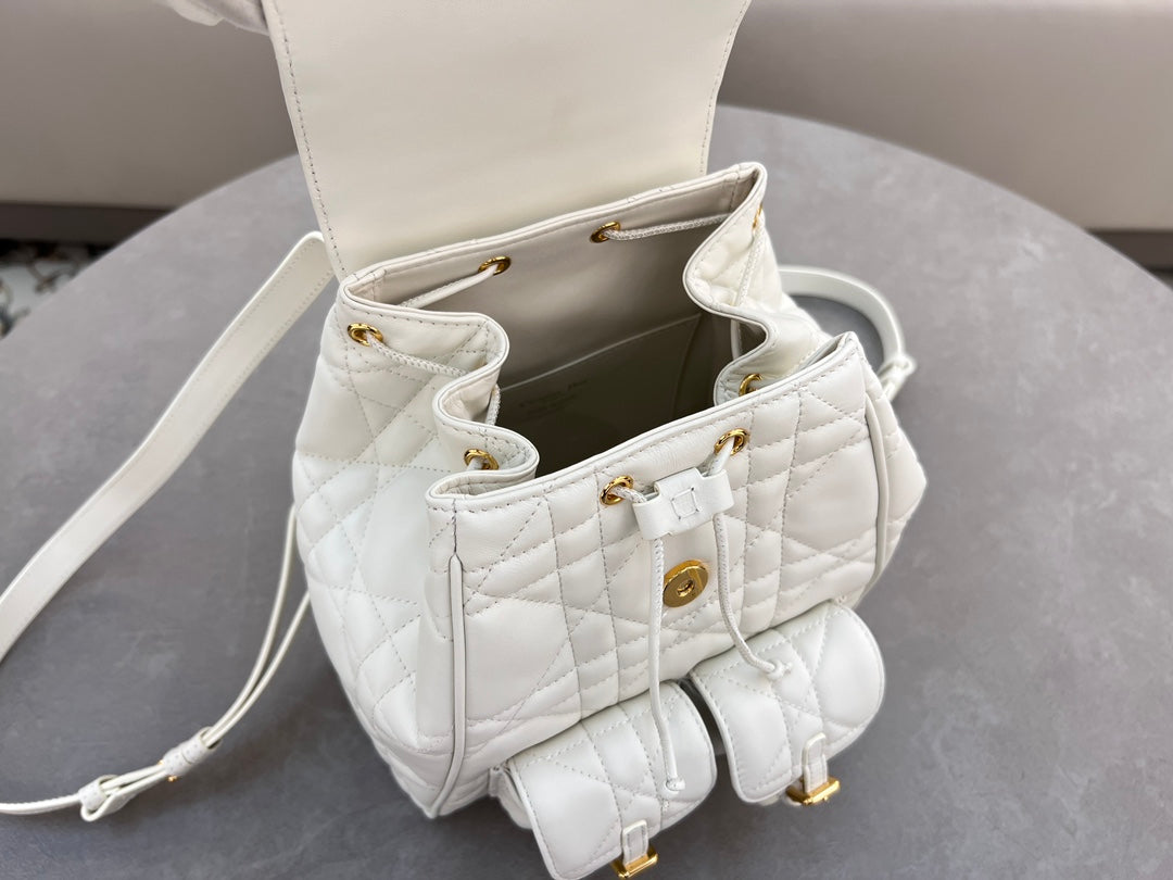 Dior Caro Backpack White