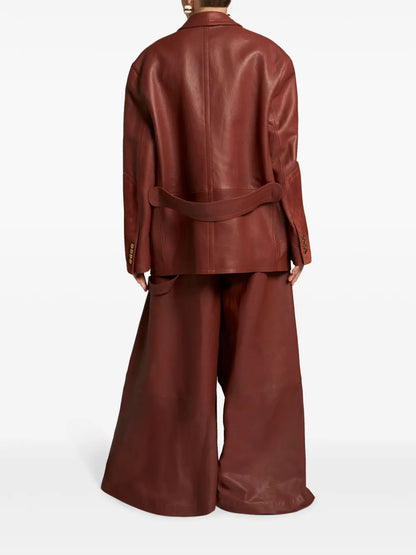 Etro Single-Breasted Leather Blazer