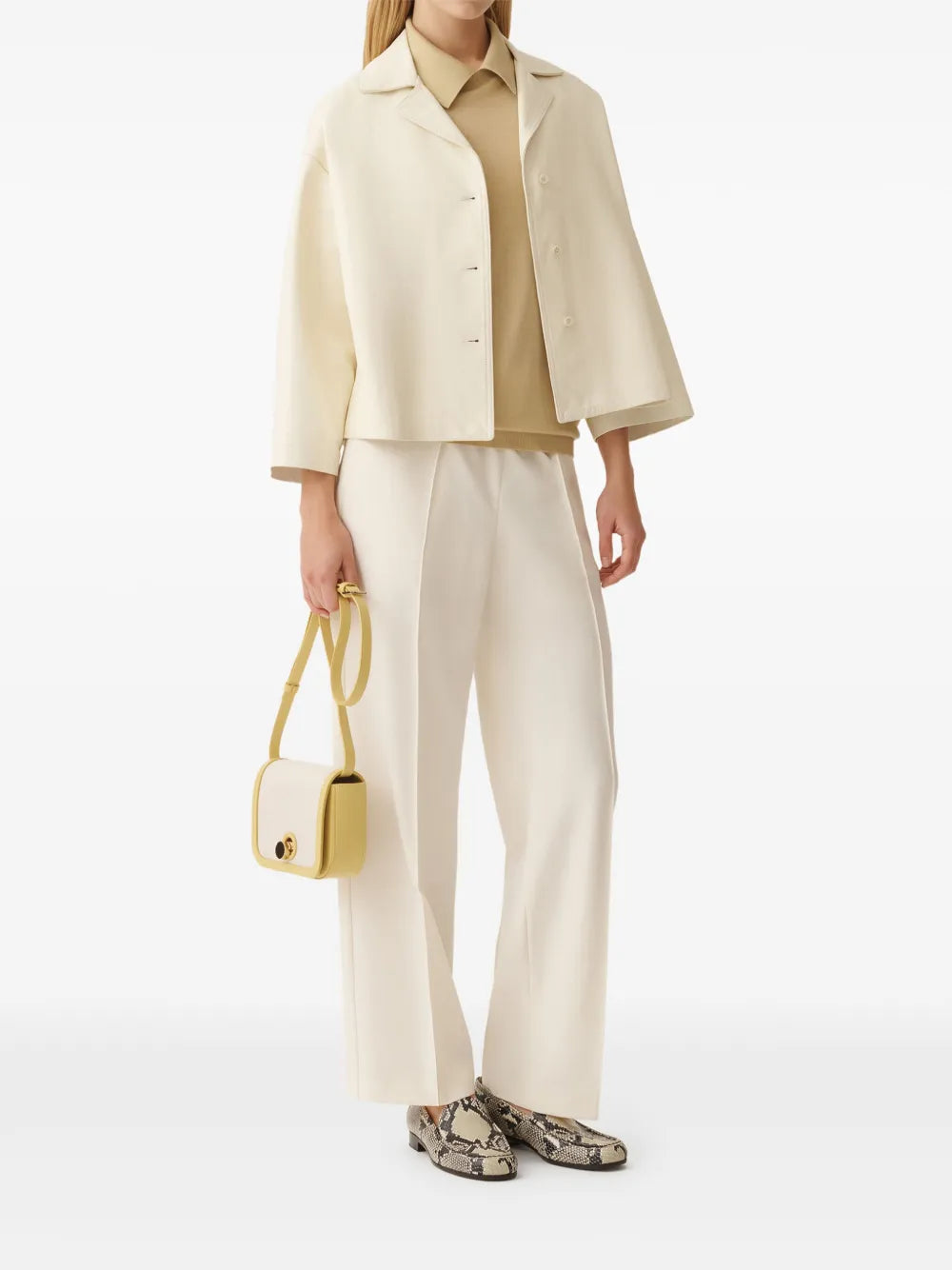 Fabiana Filippi Ivory Leather Jacket