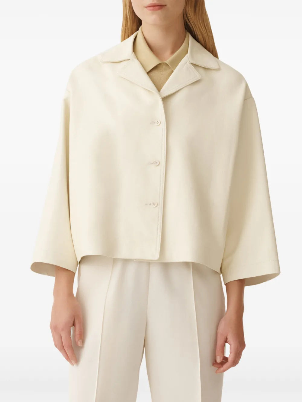 Fabiana Filippi Ivory Leather Jacket