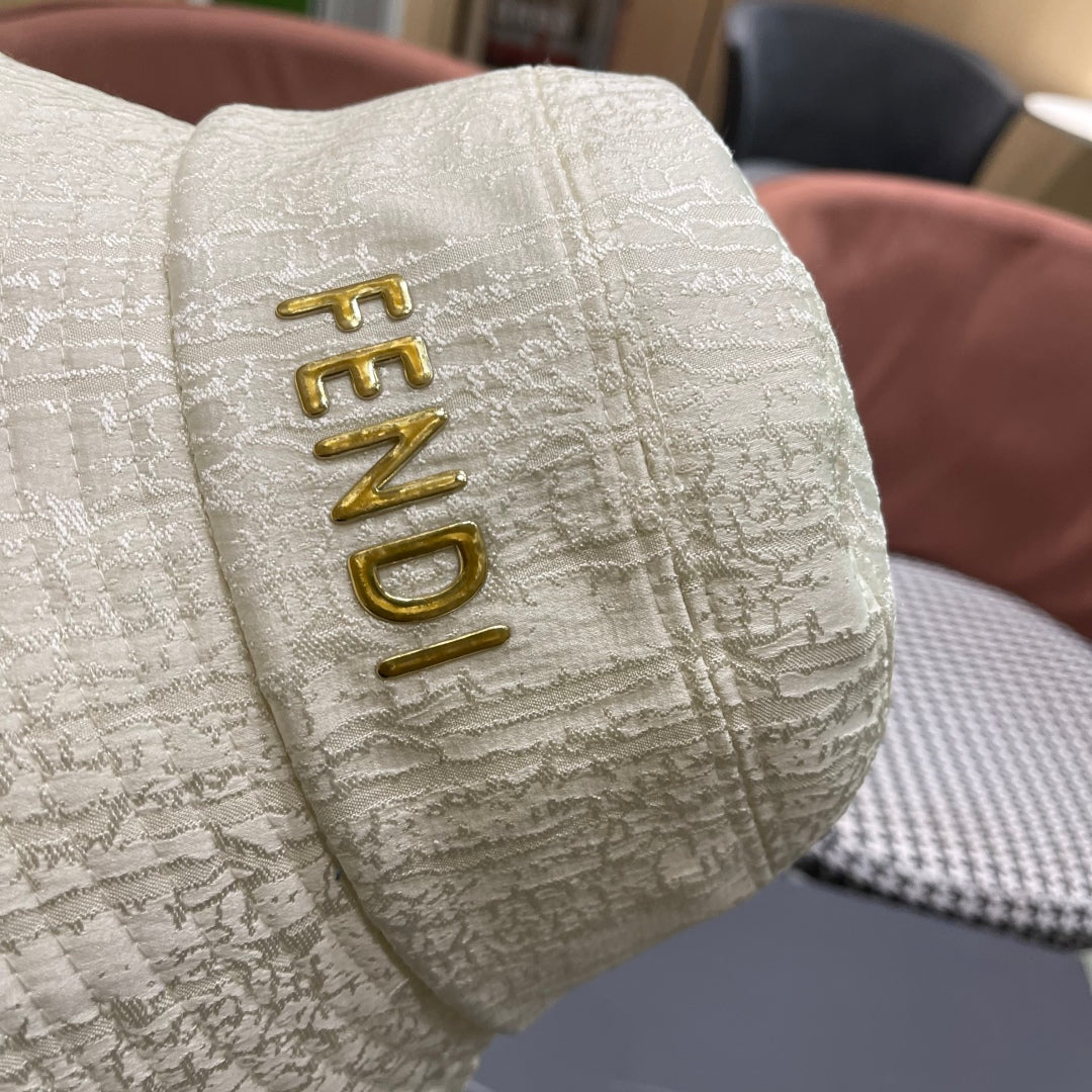Fendi Monogram Bucket Hat with Gold Logo