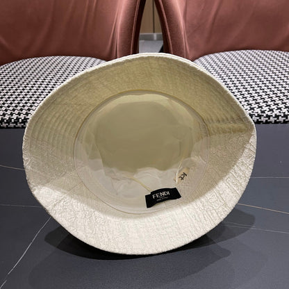 Fendi Monogram Bucket Hat with Gold Logo