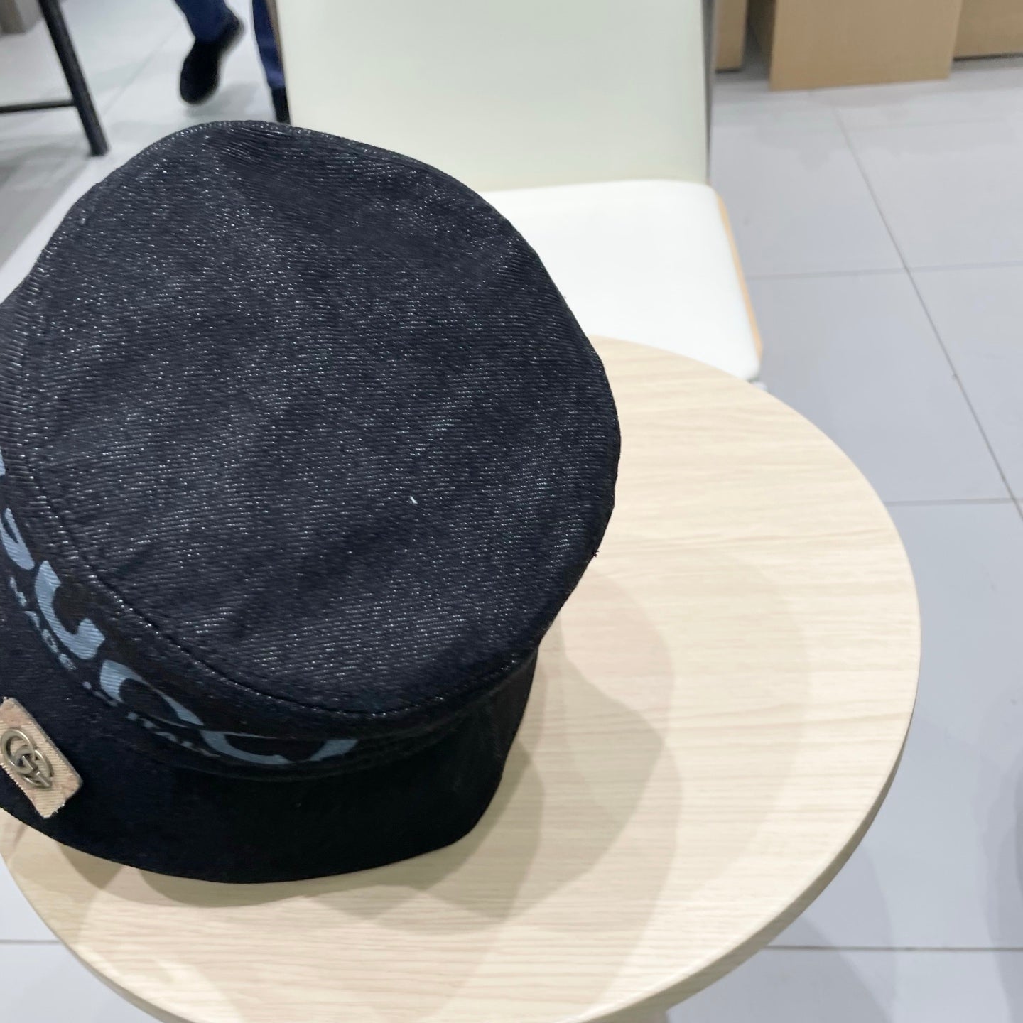 Gucci Denim Bucket Hat with Logo Print