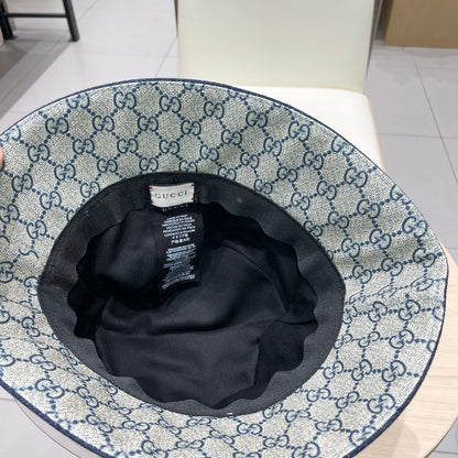Gucci Denim Bucket Hat with Logo Print