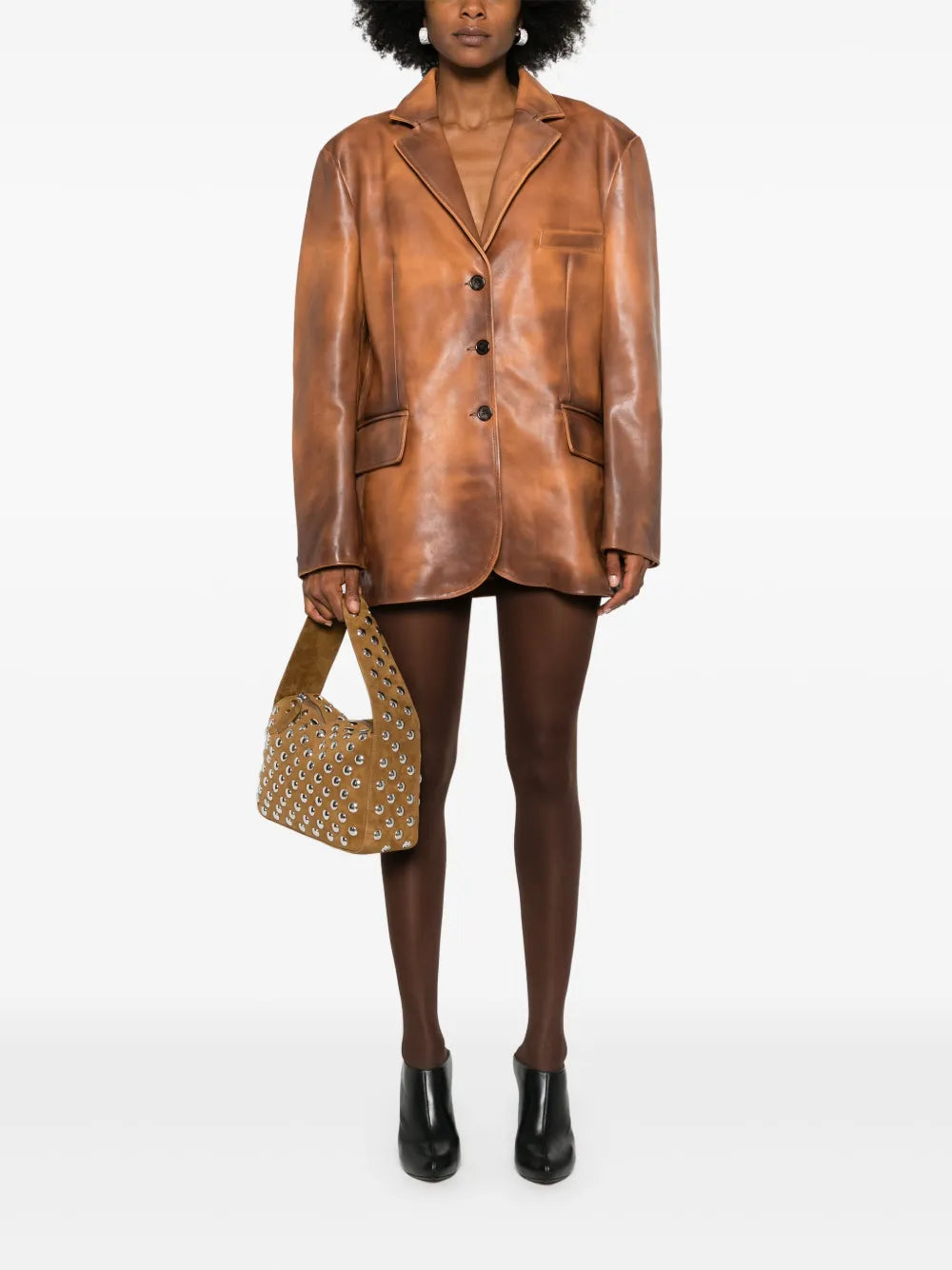 Giuseppe Zanotti Distressed Leather Blazer