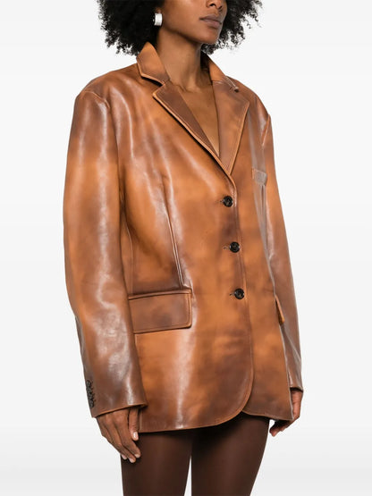 Giuseppe Zanotti Distressed Leather Blazer
