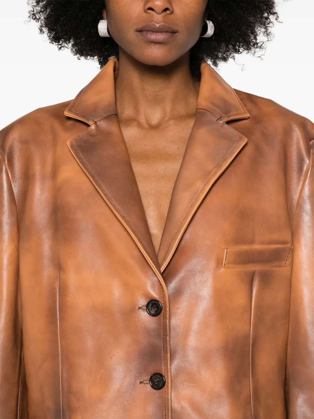 Giuseppe Zanotti Distressed Leather Blazer